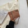Bolsa feminina casual 2022 verão nova moda simples corrente de contas bolsa de ombro bolsa de axila moda pequena bolsa quadrada