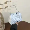 Bolsa de Perlas Linda Estilo Coreano para Mujer, Bolso Nube Único y Elegante, Versátil y Fresco, Bolso Cubo de Hombro Cruzado