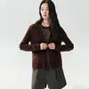 Cardigã de lã fina falso duas peças com gola redonda, nova camisa básica feminina de gola redonda outono 2026, jaqueta de fio Yangzi alemão