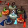 Colgante de Sachet de Ajenjo con Borla de Estilo Antiguo para Taza Kit de Materiales para Manualidades de Sachet de Brocado