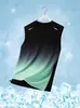 Colete de Badminton de Verão para Homens, Cor Degradê, Secagem Rápida, Respirável, Roupa de Treinamento Esportivo, Top sem Mangas, Roupa para Corrida Fitness