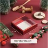 Caja de Regalo de Espino Confitado para Navidad y Año Nuevo Caja de Regalo de Chocolate con Glaseado Rojo y Dorado Fresa Caja de Empaque de Regalo Galletas de Turrón