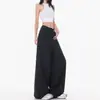Pantalones anchos de color liso estilo americano para mujer, temporada Primavera/Otoño 2026, marca de moda, diseño de pierna recta fluido y holgado, pantalones casuales adelgazantes y versátiles