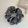 Scrunchie Retro a Cuadros de Alta Gama para Otoño e Invierno para Mujer, Elástico Elegante Estilo Coreano, Accesorio para el Cabello de Doble Capa Estilo Perezoso de Celebridad de Internet