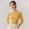 Suéter de cashmere puro ready-to-wear de primeira linha para mulheres, gola redonda, segunda pele, 2 novos suéteres de malha slim-fit estilosos
