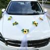 Decoração de Carro de Casamento Arranjo de Flores Frontal Conjunto de Artigos para Casamento Mais Vendidos Conjunto de Decoração de Carro de Casamento Artificial Estilo Europeu