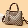 Bolso clásico de cuadros, elegante y lujoso, bolso de mano duradero para mujer, bolso de hombro cruzado con patrón vintage