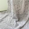 EG-1908806 Tela Bordada de Gasa Crepé Encaje Bordado Grabado Bordado Perforado Vestido de Boda