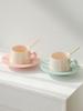 Conjunto de Xícara e Pires para Café Comercial Presente Alto Valor de Cor Design Criativo de Xícara de Café Nicho Combinação Criativa de Xícara e Pires para Latte
