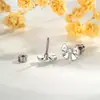 Hensen Estilo Coreano Estilo Ins Dulce y Exquisito Lazo Femenino Tornillo Varilla Retorcida Piercing de Cartílago Uña del Hueso del Oído