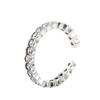 Anel Geométrico Aberto de Diamante em Prata Esterlina 925 para Mulheres Design de Nicho Estilo Frio Simples Anel de Luxo Leve Tendência ins