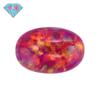 Huagang gema ópalo sintético en forma de huevo piedra desnuda superficie de anillo ópalo artificial óvalo plano OP23