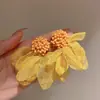 Pendientes de Flor de Malla Plateada con Borla Moda Dulce Fresco de Botón Versátiles Elegantes de Alta Gama Pendientes Venta al por Mayor
