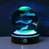 Cielo Estrellado Galaxia Bola de Cristal Tallada en 3D Luz Nocturna Base de Batería Adornos de Escritorio Dormitorio Regalos para Pareja Estudiante
