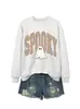 Sudadera de cuello redondo de manga larga con estampado de cuadros espeluznantes de fantasmas para mujer, a la moda, única y divertida, del sitio independiente Amazon Wish