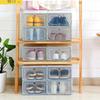 Caja de zapatos de plástico apilable para hombres y mujeres, caja de almacenamiento de zapatos de plástico con cajón abatible, caja de zapatos