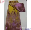 Bordado com fio de ouro e prata Tecido jacquard de brocado antigo Tecido de Renda de Brocado Africano