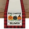 Camino de mesa de Halloween más vendido de Temu transfronterizo, mantel decorativo navideño de lino, alfombrilla de té de gama alta para mueble de TV