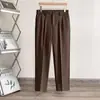 Pantalones Pequeños de Primavera y Verano Estilo Occidental para Hombre Pantalones Holgados Rectos hasta el Tobillo Estilo Coreano para Hombre Pantalones Casuales Delgados y a la Moda