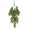 Decoraciones Navideñas al por Mayor del Fabricante, Hojas de Pino y Ciprés, Vegetación Artificial, Colgantes para Puerta, Agujas de Pino Artificiales, Enredaderas Artificiales, Colgantes de Pared