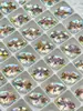Pedras de strass para nail art 8x12 em formato de ovo de pombo com base pontiaguda, strass de vidro K9 multifacetado super brilhante, acessórios de unha em formato oval atacado