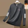 Sudadera de cuello redondo para hombre para otoño e invierno 2025, estilo nuevo para adolescentes, corte holgado, forro polar, peso pesado, sin capucha, versátil