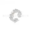 Serie de Ballet Pulsera Anillo de Plata Francesa para Mujer Diseño de Nicho Lujo Ligero Perla Simple Exquisito Pulsera Anillo Flexible