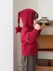 Cardigan de Tricô com Capuz e Estampa de Estrelas Divertidas para Bebê, Novo Estilo Primavera/Outono, Suéter Macio Verde Matcha Chapéu de Mago para Meninos e Meninas