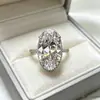 Directamente del fabricante, anillo de moissanita con forma de huevo de paloma de zirconia para mujer, ovalado, de alta gama, versátil, anillo exquisito