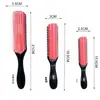 Pente Popular para Massagem, Modelagem e Alisamento de Cabelo, Pente de Nove Fileiras para Styling, Pente de Borracha Removível Fácil de Limpar