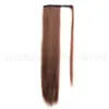 Peruca de extensão de cabelo de fibra química Peruca de cabelo longo liso europeia e americana Peruca feminina de fibra química com velcro Peruca de rabo de cavalo