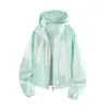 Ropa de Protección Solar para Exteriores UPF50 de Primavera y Verano para Mujer, Chaqueta Cortavientos para Montañismo con Protección UV, Chaqueta con Capucha de Secado Rápido