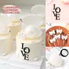 Decoração de Bolo para o Dia dos Namorados Chinês 2025 Enfeite de Vela com Concha Pérola Perolada Laço Casal Confissão