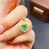 Colgante de Esmeralda Natural Transfronterizo Accesorios para Mujer Nicho de Alta Gama Joyería de Plata 925 6*6 Joyería de Lujo Venta Directa de Fábrica