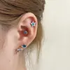 Uñas Azules de Hueso de Oreja para Vacaciones Azules Pendientes de Acero de Titanio 316L para Perforación de Oreja Pendientes para Múltiples Perforaciones