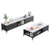 Combinação de Mesa de Centro com Rack para TV Moderno Simples Sala de Estar Armário de Armazenamento de Chão Doméstico Mesa de Chá Integrada Baixo Armário