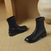 Botas comercio exterior 43 botas de jinete gruesas tubo corto europeo y americano con calcetines nuevos botas botas Martin cabeza cuadrada 33 botas mujer otoño e invierno algodón