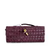 Nova Bolsa Feminina Outono e Inverno 2024 Couro de Vaca Cashmere Trançado Bloqueio Colorblock Bolsa de Jantar Ombro Único Transversal Bolsa de Mão