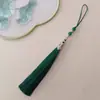 Pingente de Franja de Chifre de Nova Liga Guanshan Yue 12CM Espinho Leque Tuan Fan Joias Hanfu Cheongsam Marcador de Página Pendente