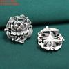 Accesorios de ágata y jaspe con forma de flor de plata esterlina S925, estilo retro, hechos a mano, con cuentas, joyería al por mayor
