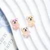 Oso de Dibujo Animado Lindo Abrazando Cuentas de Vidrio Color Caramelo Accesorios de Vidrio Tipo Gelatina Materiales para Colgar en el Coche Hechos a Mano con Cuentas