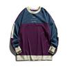 Moletom Retrô Costura Cor Contrastante Gola Redonda para Homens e Mulheres Marca Tendência Primavera & Outono Americano High Street Casual Oversize Moletom Pulôver