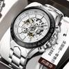 Reloj mecánico automático hueco de moda de estilo europeo y americano para hombre ganador al por mayor