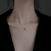 Collar con anillo de plata de ley 925 para mujer, estilo nicho, diseño de lujo ligero, cadena de hueso de serpiente, colgante elegante de nuevo estilo 2022