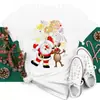 Camiseta feminina de manga curta de Natal estampa de desenho animado manga curta stand ins independente manga curta tamanho plus size base Gola redonda