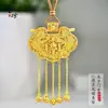 Tienda de oro con oro de arena antigua colgante de bolsa de candado de emperador con incrustaciones de seda hueca dragón y fénix collar al por mayor
