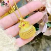 Nuevo Collar con Colgante de Bolsa de la Suerte Filigrana Hueca con Puntos Dorados de Arena Vietnamita Joyería de Diseño Nicho para Mujer Venta al por Mayor