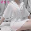 Lencería Sexy Transparente Secretaria Camisa de Gasa Falda Traje Profesor Pasión Tentación Femenina Uniforme Ropa para el Hogar