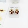 Aretes Geométricos Cuadrados Estilo Coreano Elegantes Sencillos Clips de Estrella para la Oreja Aretes Coreanos Aretes de Cristal de Diamante