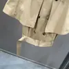 Chal de solapa de doble botonadura de nuevo estilo 2026 con cinturón desmontable, Elegante capa estilo ropa de trabajo, Gabardina corta